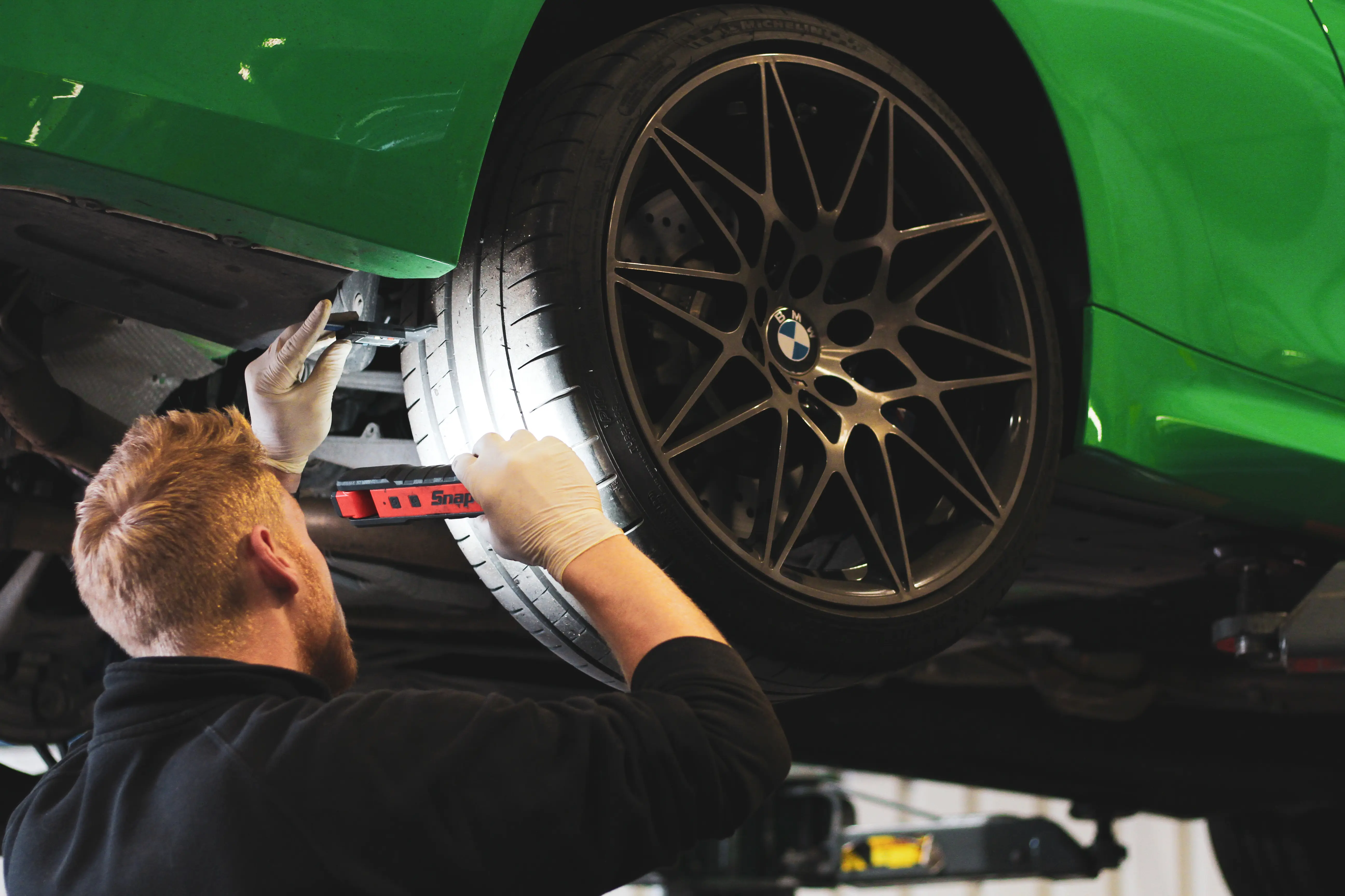 Technician checking a BMW at Dack